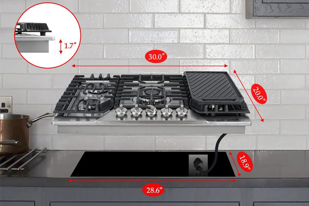 Cooktop Size, Gas Cooktop