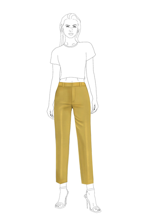 The Bianca Trouser in Pastel yellow
