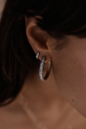 chunky diamond hoop earrings