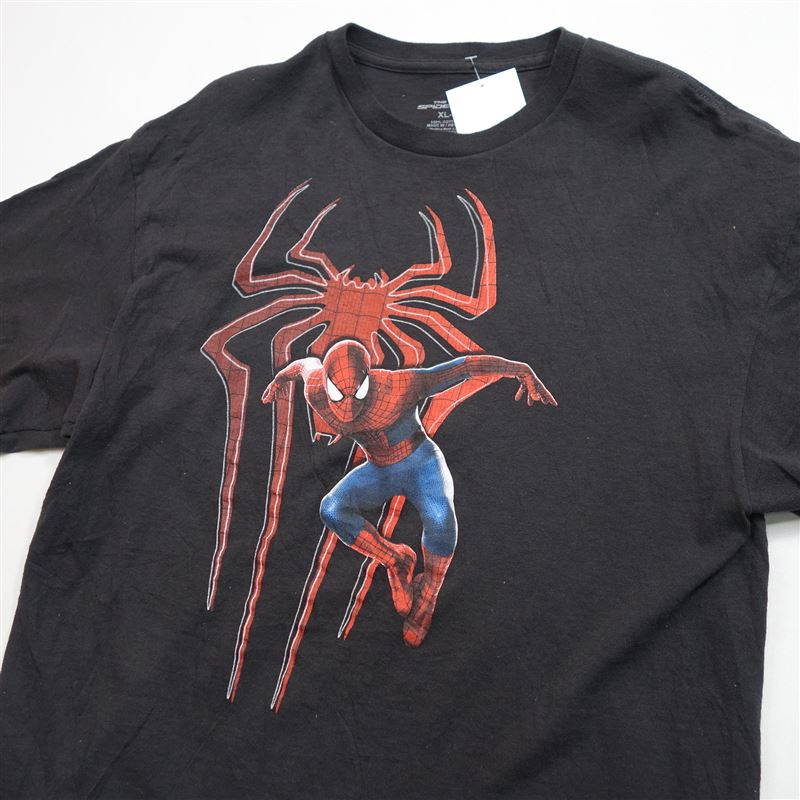 MARVEL スパイダーマン ビッグ プリント クルーネック Tシャツ 古着