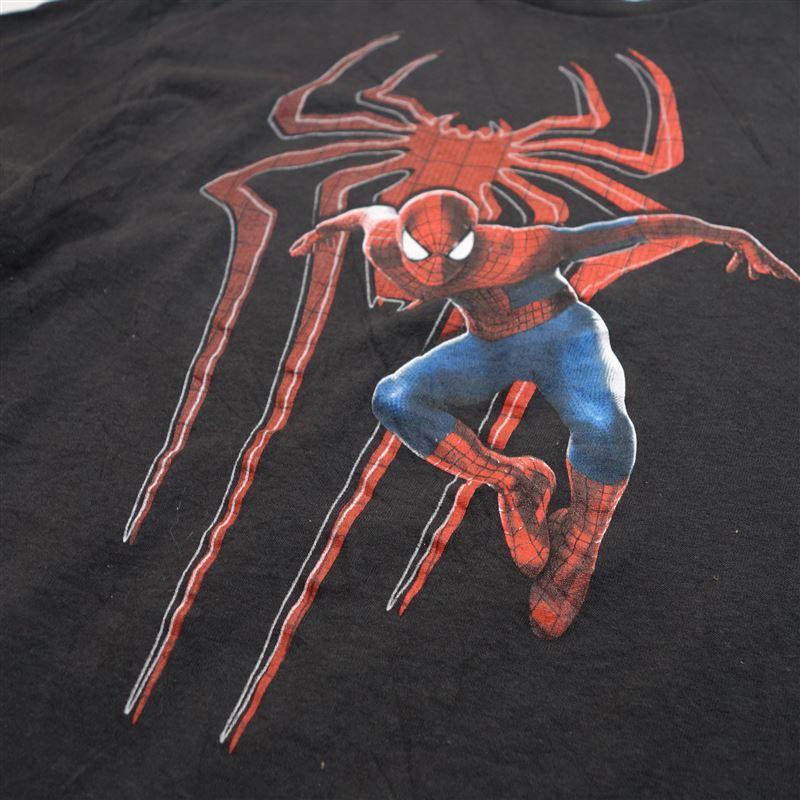 MARVEL スパイダーマン ビッグ プリント クルーネック Tシャツ 古着