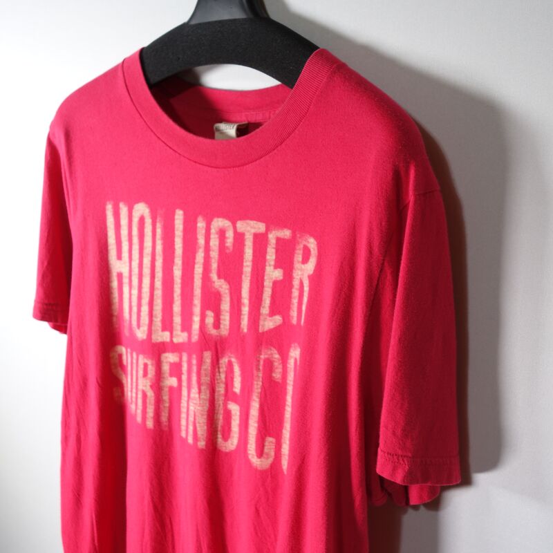 価格は安く HOLLI STER ホリスター Tシャツ 赤 レッド 英字プリント