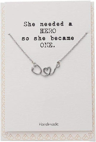 Stethoscope Heart Necklace Nurse Gifts Women