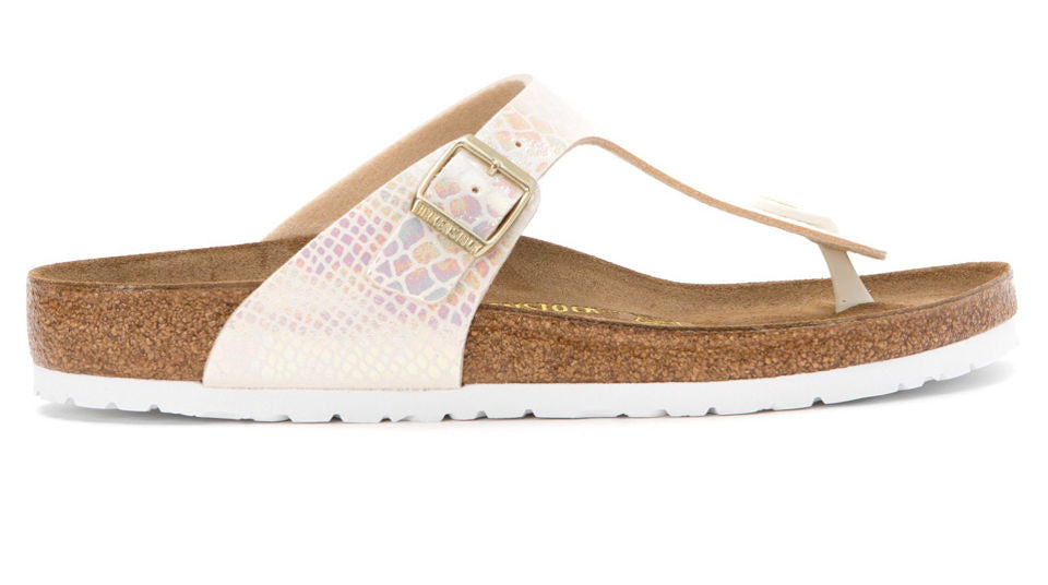 Birkenstock Gizeh Shiny Snake Cream 