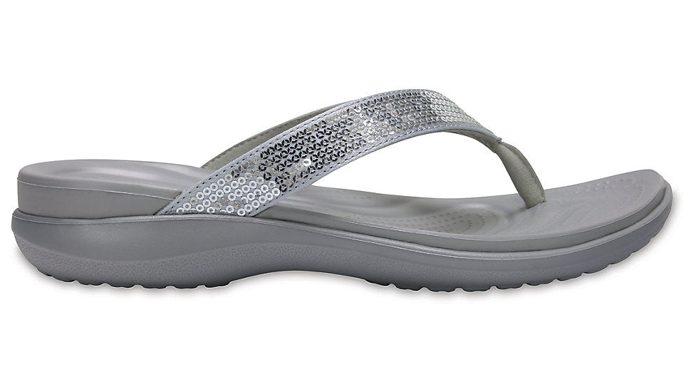 crocs capri v sequin silver