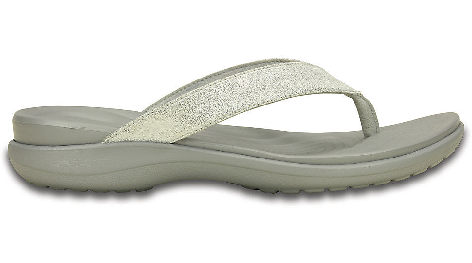 silver croc flip flops