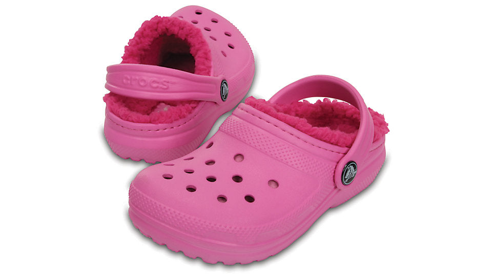 pink fuzz lined crocs
