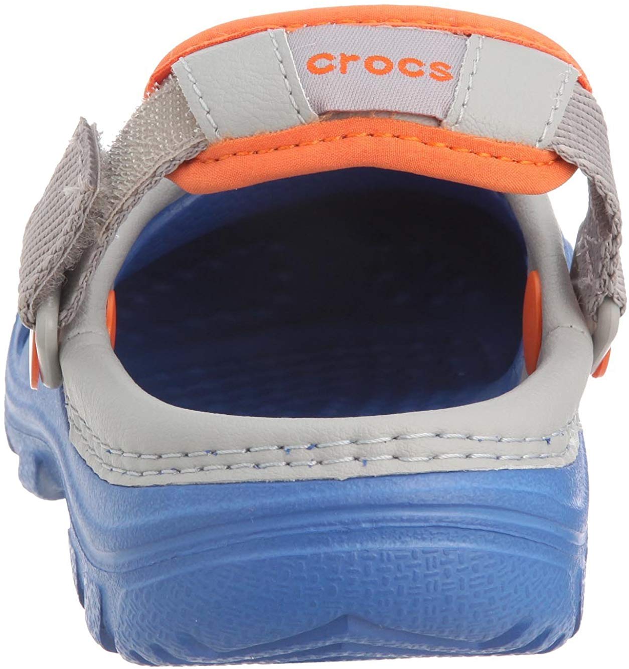 crocs light grey electric blue