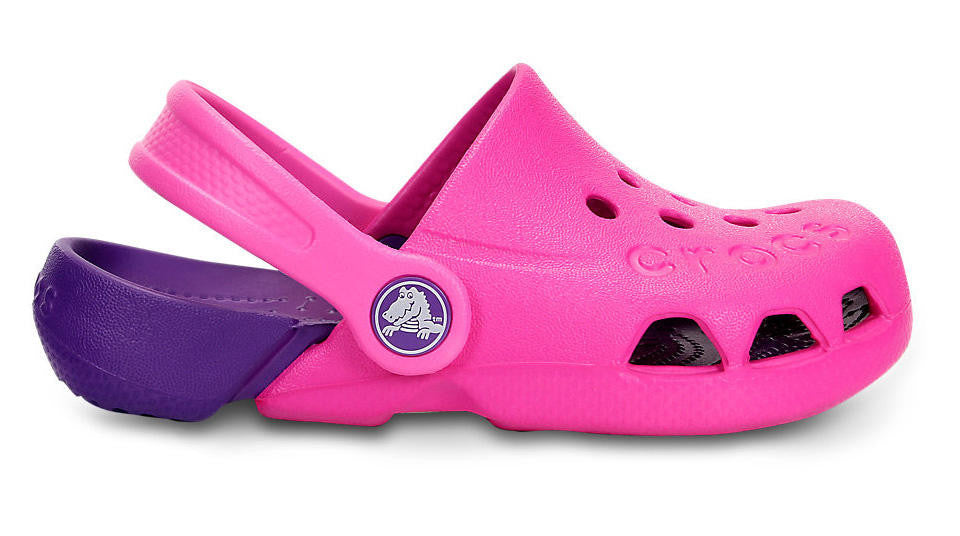 neon magenta crocs