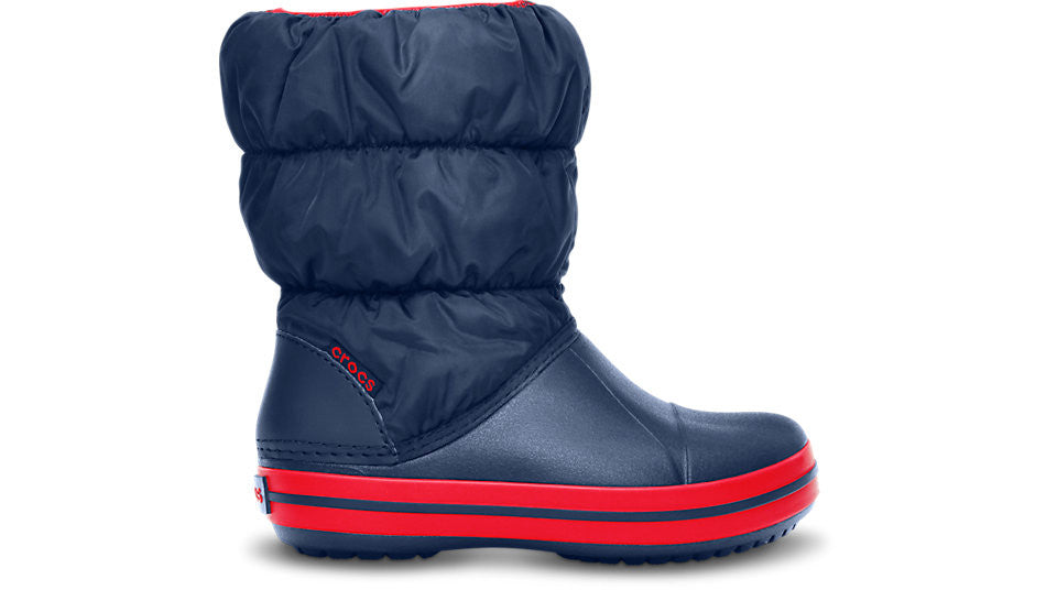 Crocs Kids Winter Puff Boot Navy Red 