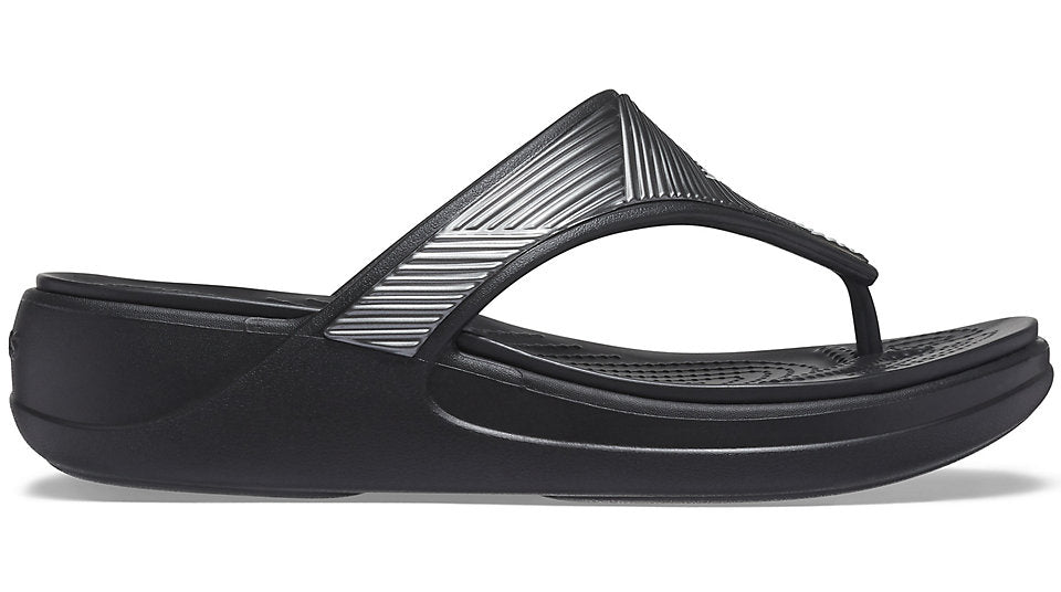 Crocs Monterey Metallic Wedge Flip Black – Sole Central