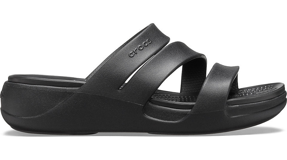 crocs black wedge sandals