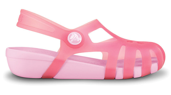shiny pink crocs
