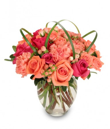 ORANGE UNIQUE Floral Arrangement in Brenham, TX - BRENHAM WILDFLOWERS  FLORIST