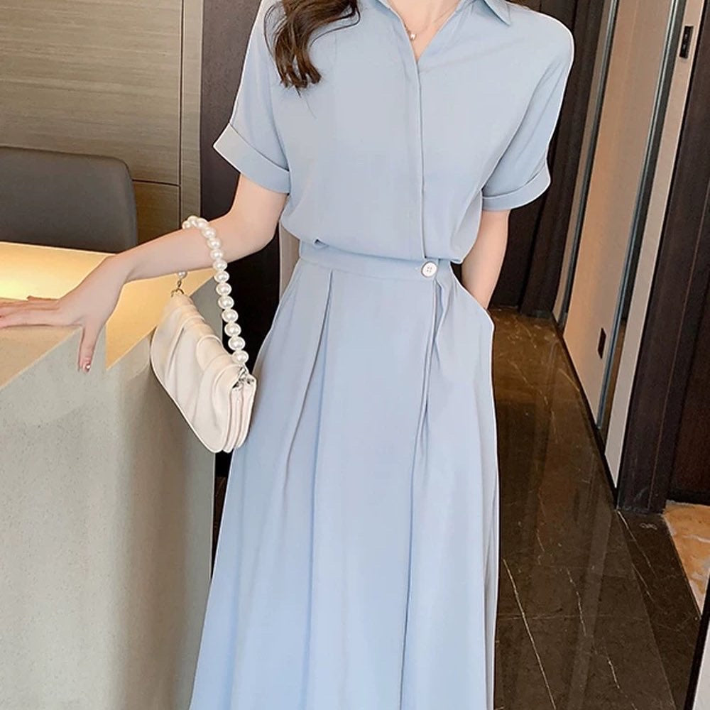 Chiffon button dress