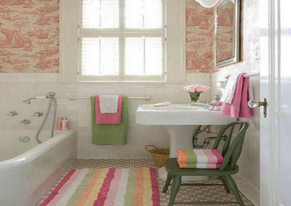 Bathroom with Colorful Towels 