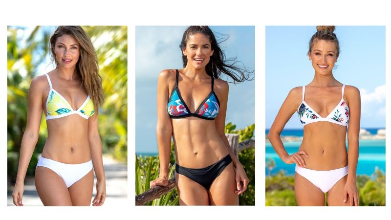 Triangle Bikini Tops in Limoncello, Lucy and Muse