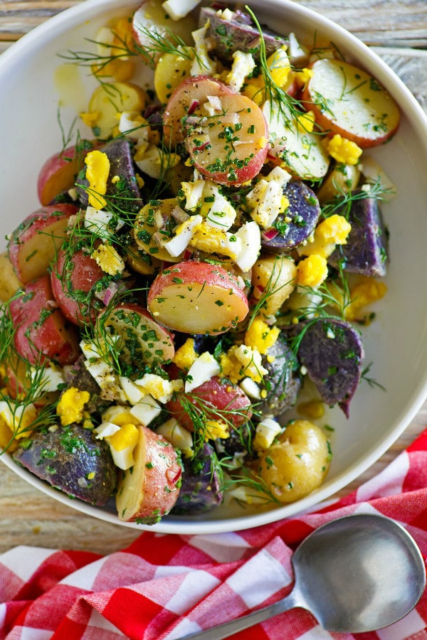 Red, White & Blue Potato Salad - Courtesy of RecipeGirl.com.