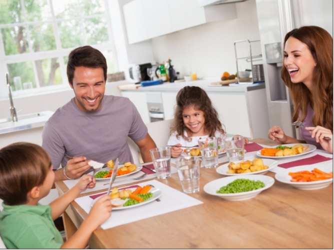 Family Eating at Table 