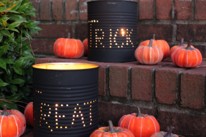 Spooky Tin Can Luminaries 