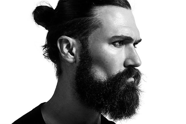 Man Wearing a Man Bun