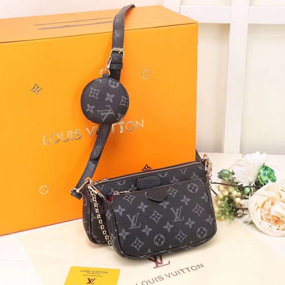 Cheap LV Louis Vuitton Women Monogram Canvas  Shopping Bag Shoulder Bag Wallet Two-Piece Set4