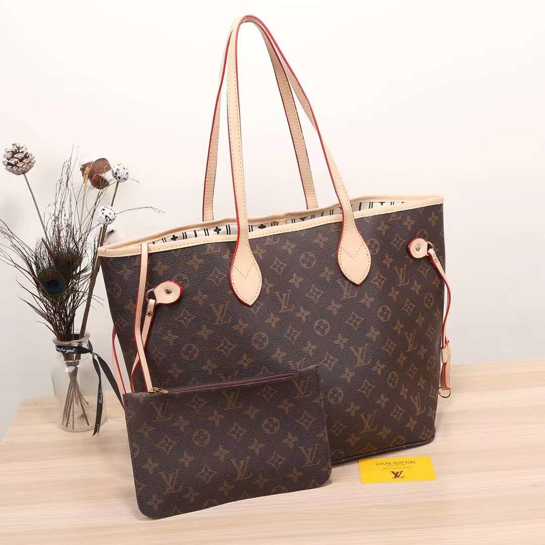 Cheap LV Louis Vuitton Women Monogram Canvas  Shopping Bag Shoulder Bag Wallet Two-Piece Set4