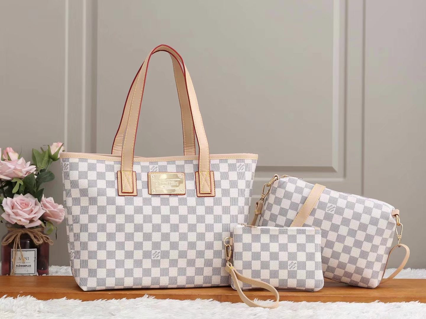 LV Louis Vuitton cheap discount three piece shopping bag Women classic fashion shoulder bag handbag 