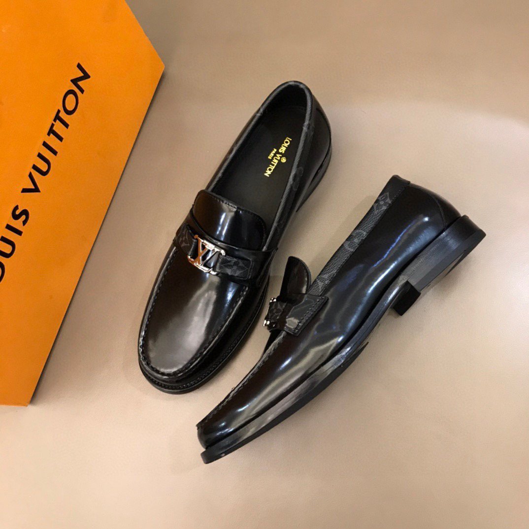 LV Louis Vuitton Men's Business Recreation Leather Shoes