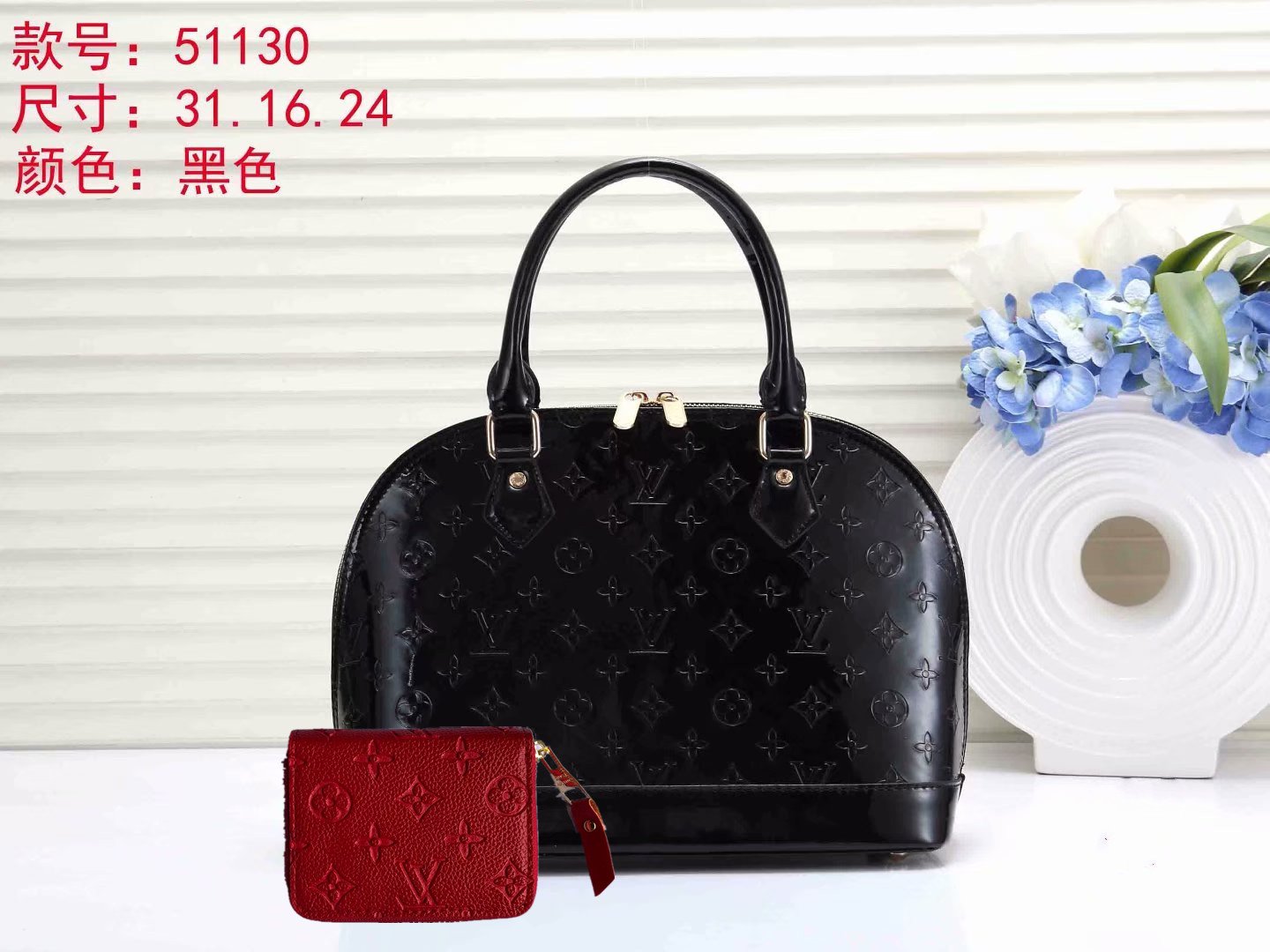 Cheap LV Louis Vuitton Women Monogram Canvas  Shopping Bag Shoulder Bag Wallet Two-Piece Set4