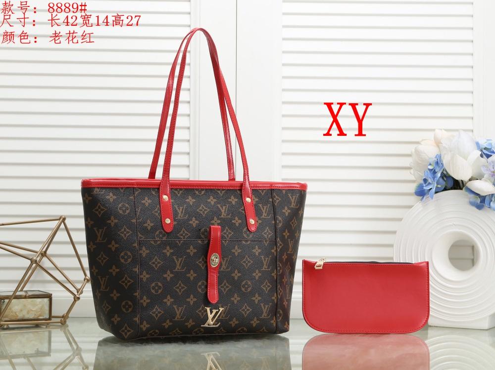 Cheap LV Louis Vuitton Women Monogram Canvas  Shopping Bag Shoulder Bag Wallet Two-Piece Set4