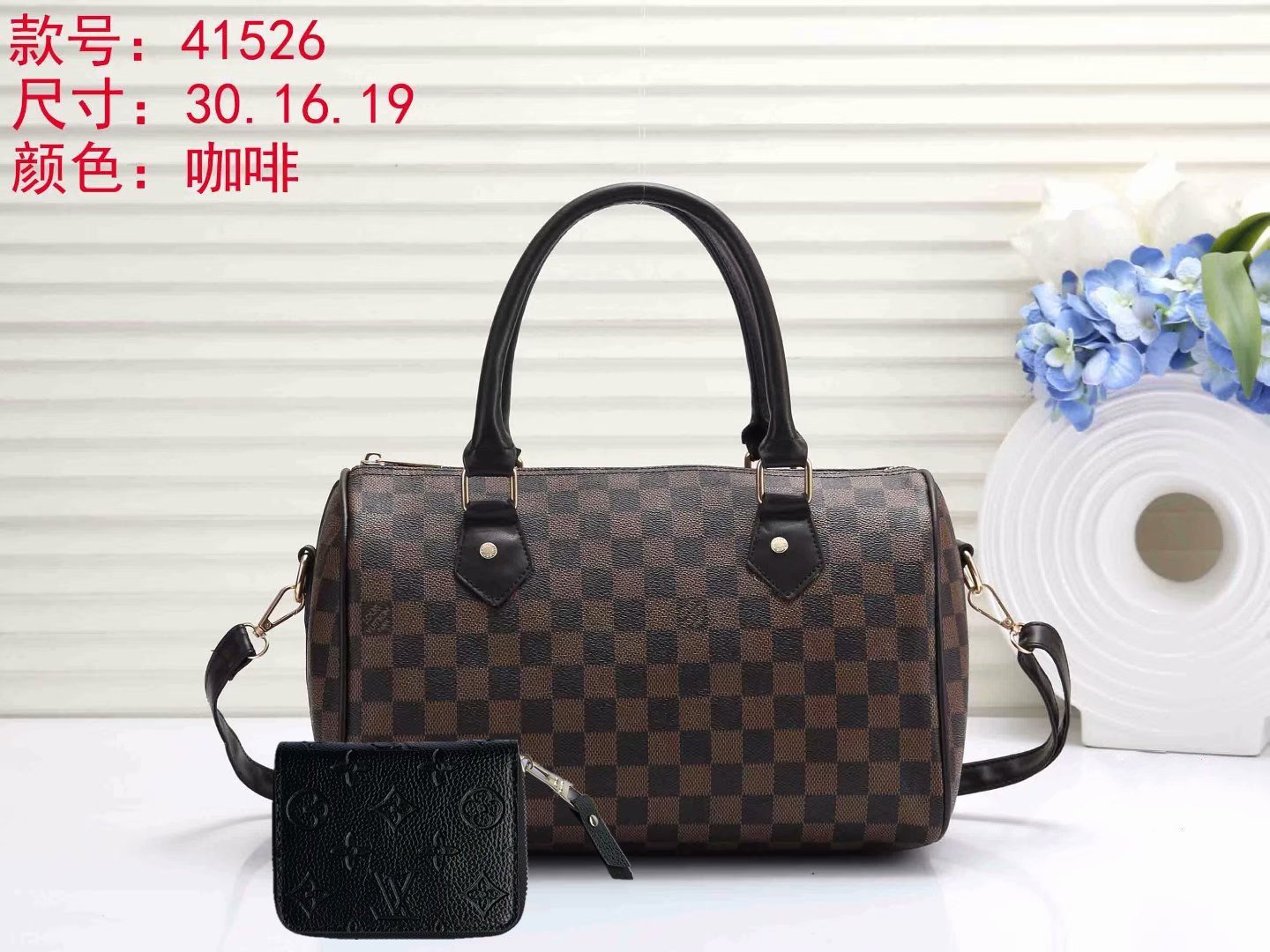 Cheap LV Louis Vuitton Women Monogram Canvas  Shopping Bag Shoulder Bag Wallet Two-Piece Set4