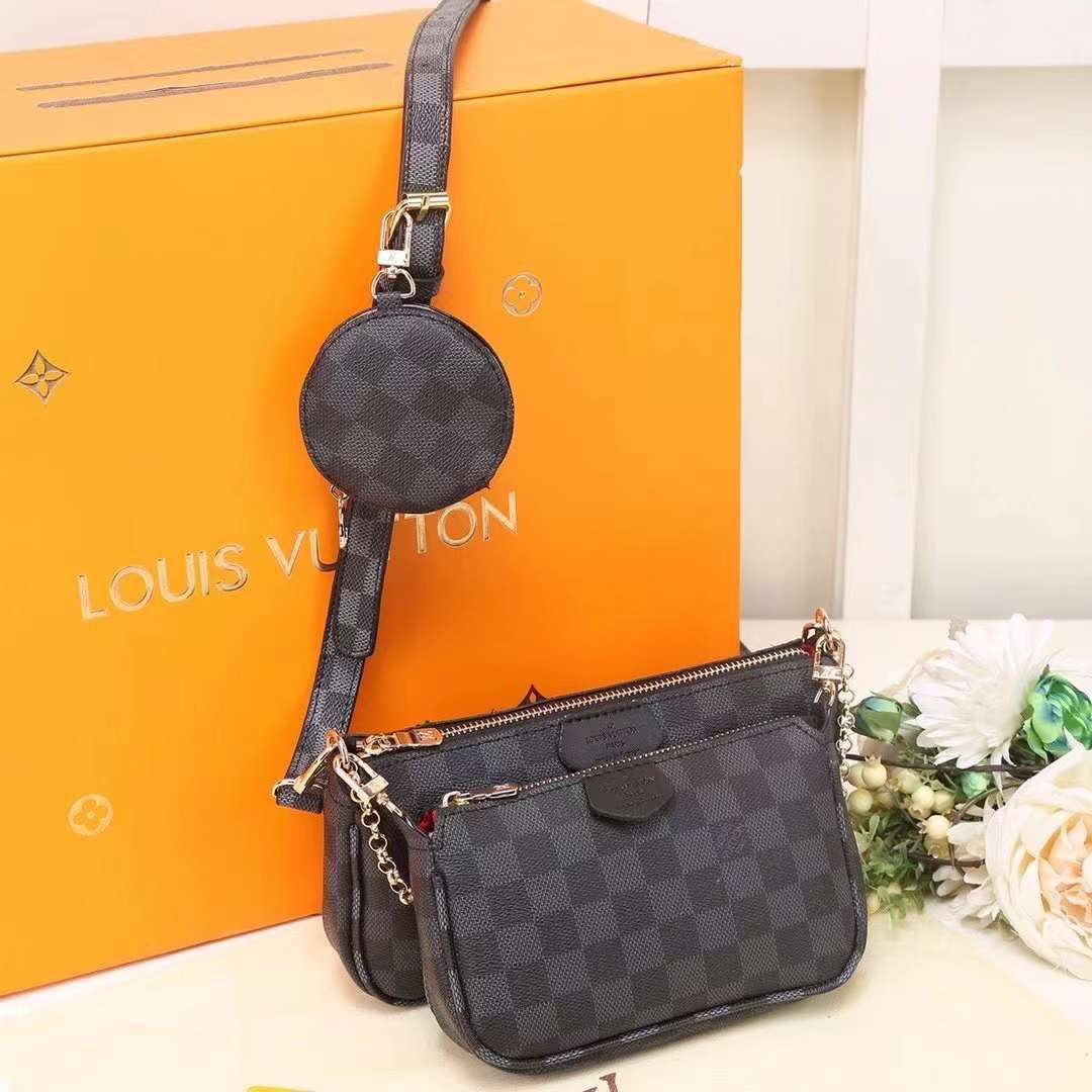 Cheap LV Louis Vuitton Women Monogram Canvas  Shopping Bag Shoulder Bag Wallet Two-Piece Set4