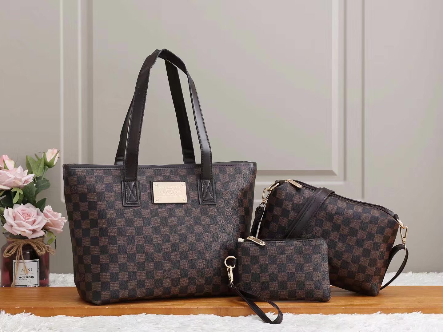 LV Louis Vuitton cheap discount three piece shopping bag Women classic fashion shoulder bag handbag 