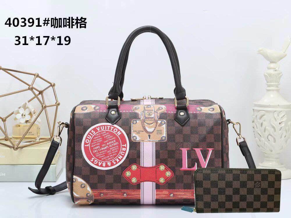 LV Louis Vuitton cheap discount two piece shopping bag Women cla