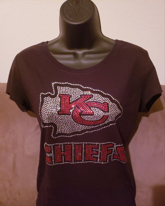 Kansas City Chiefs (Black Arrowhead) Rhinestone Bling Design – PMG Angel  Creations