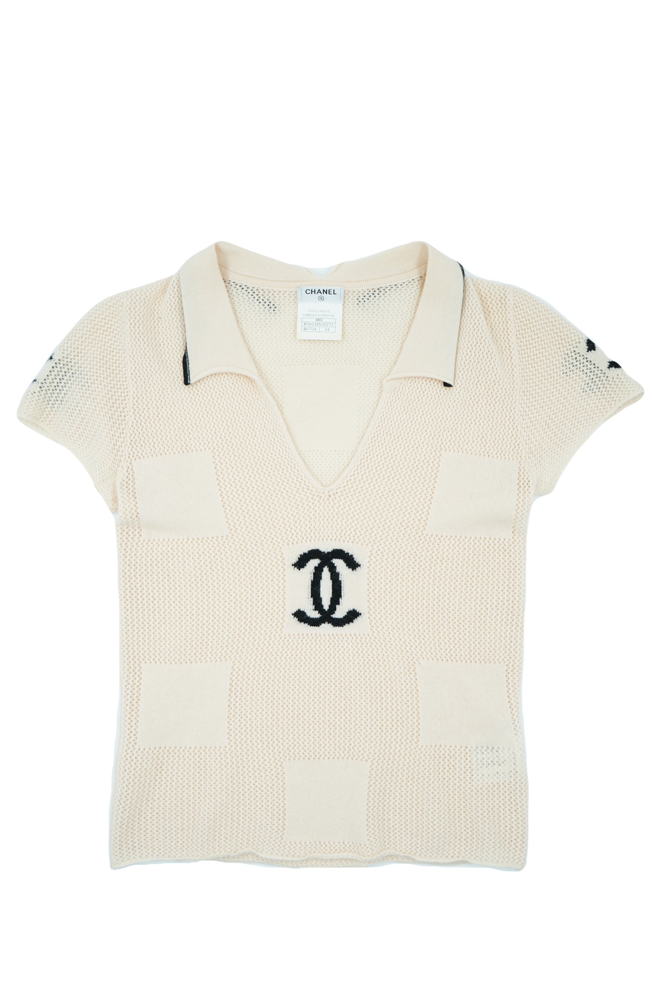 Chanel 2001 intarsia logo knit top – thevintageseasons