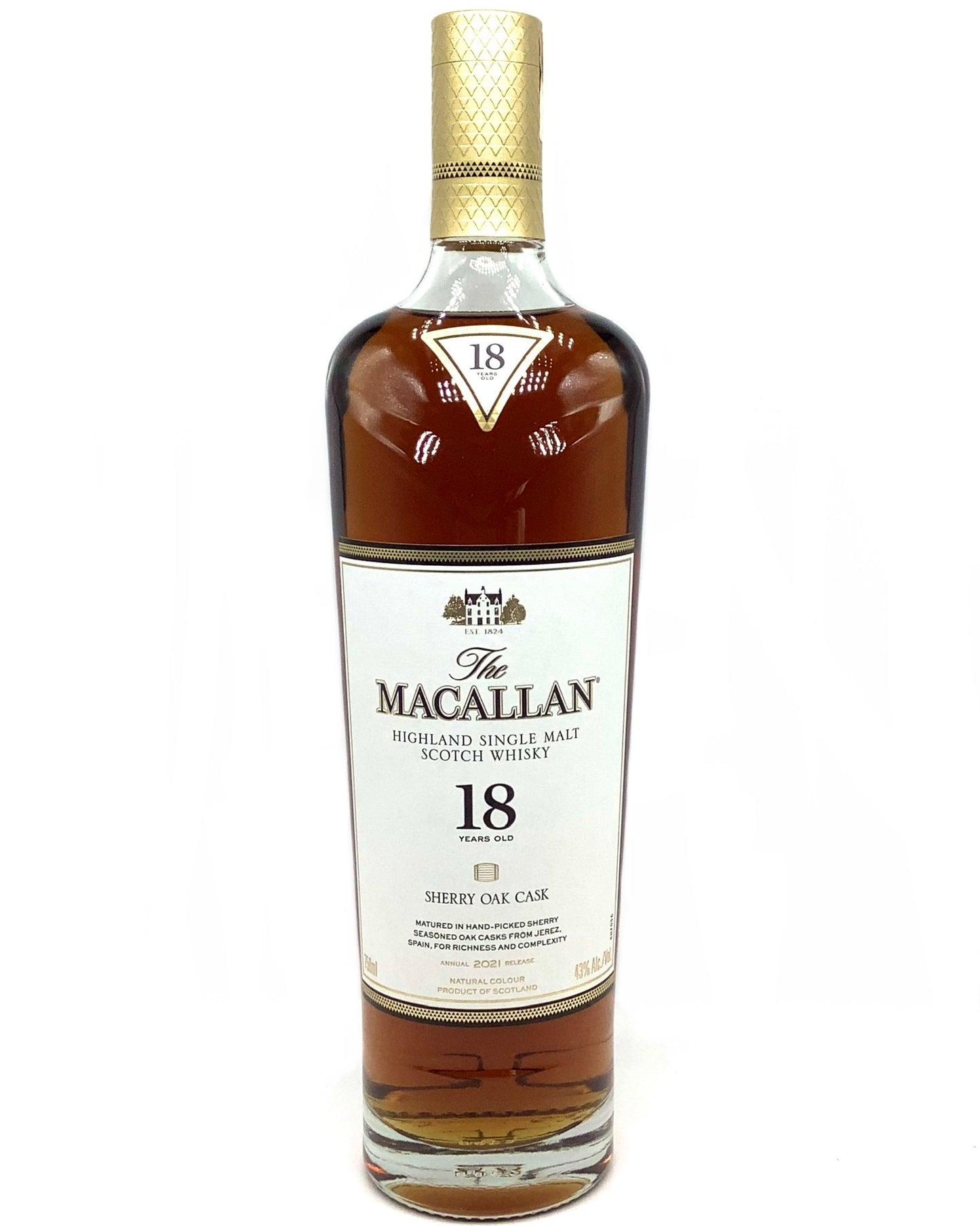 The Macallan 18 Year Sherry Oak Cask Highland Single Malt Scotch