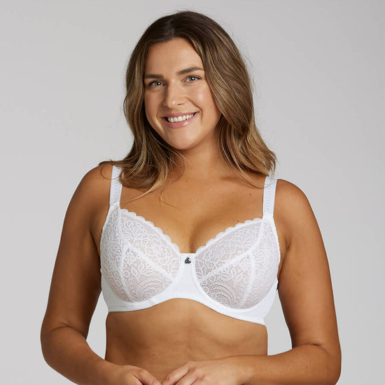 Lily Lace Premium Support Bras (2 Pack) - White and Ruby Red