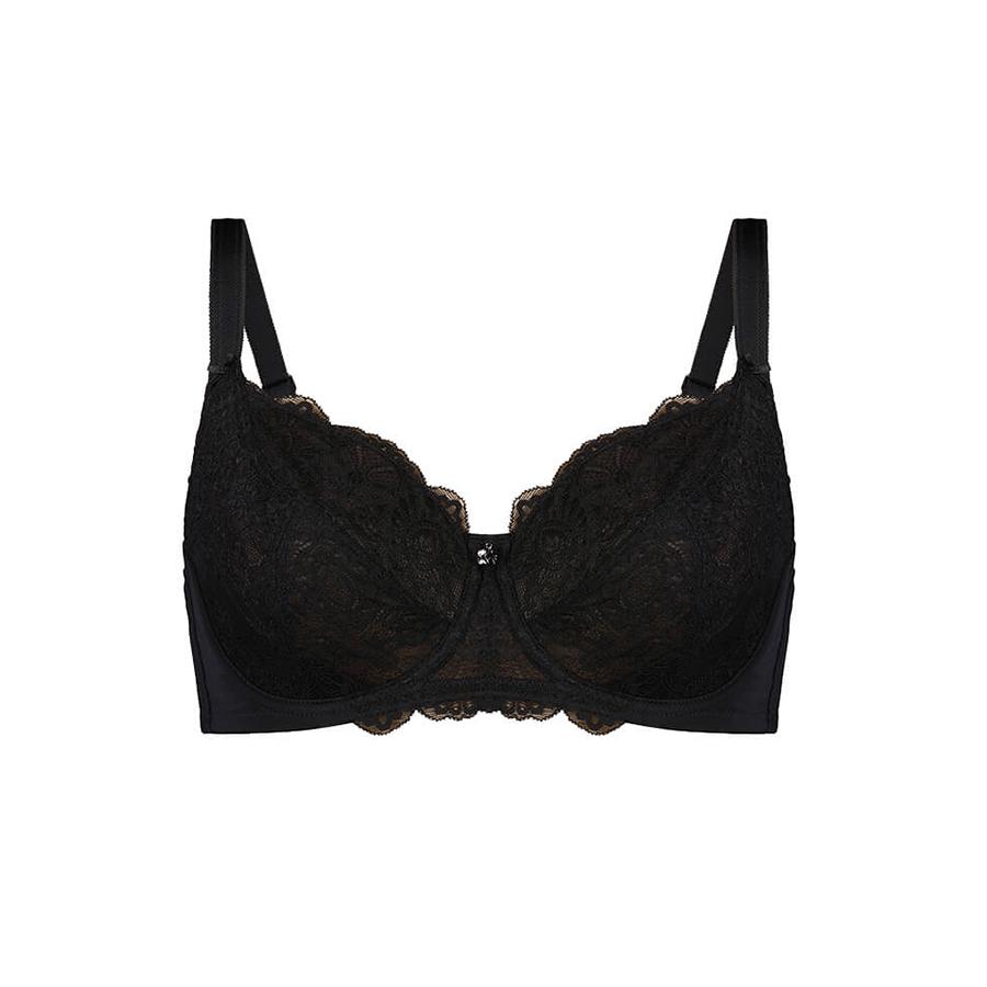 Baroque Lace Full Cup Bra - Black