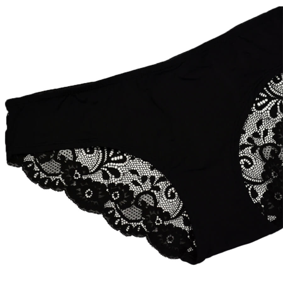 Lace Bum Bikini Brief - Black