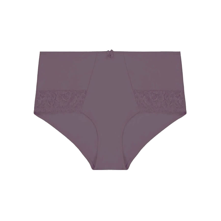 Contrast Lace Full Brief - Smoke