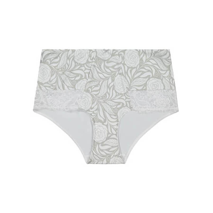 Signature Print Midi Short Brief - White Ice Rose