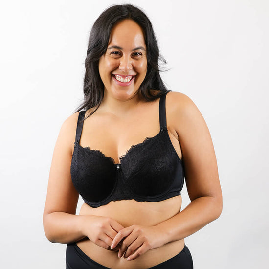 Baroque Lace Padded Bras (2 pack) - Black Charcoal and Cafe Latte