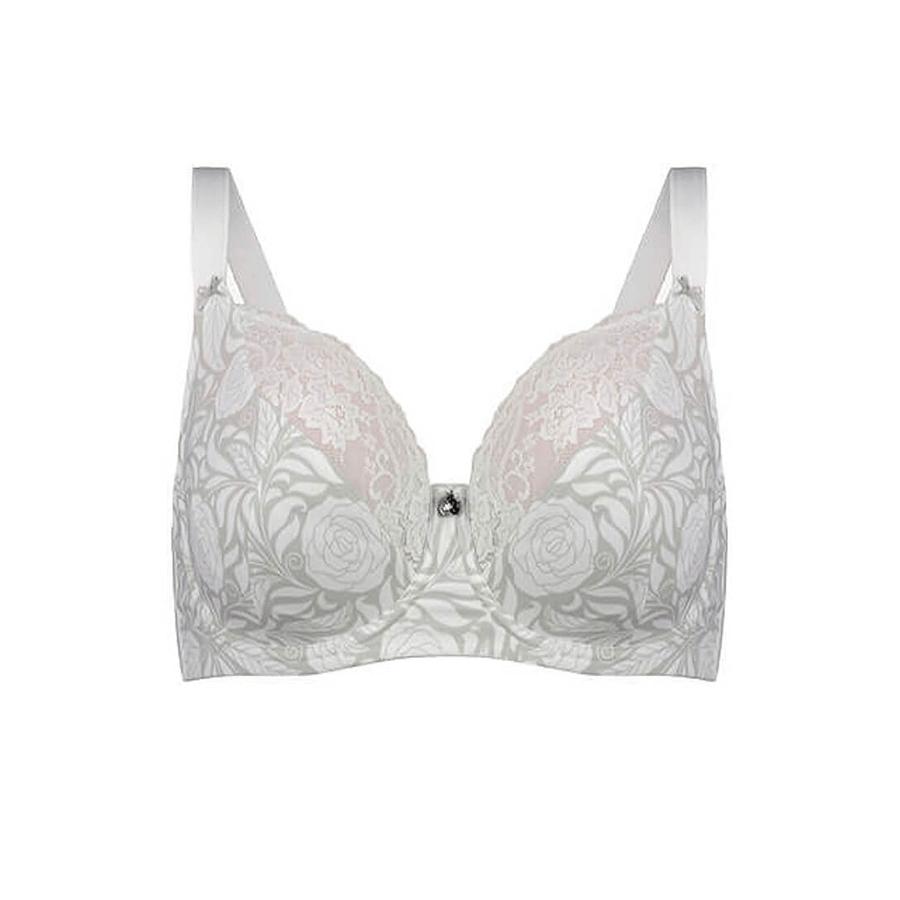 Signature Print Full Cup Bra - White Ice Rose