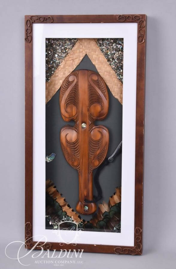 FRAMED HAND WEAPON FROM NEW ZEALAND