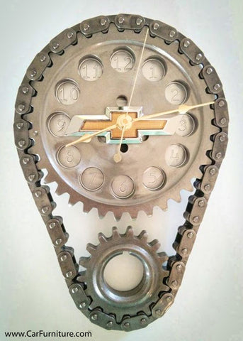 Chevrolet 'Bowtie' Engine Timing Gear Wall Clock