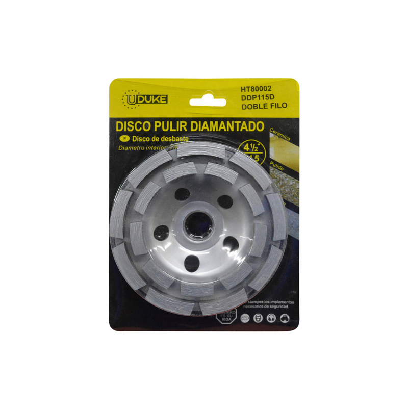 Loza de barro infinito Fuerza motriz DISCO PULIR 4 1/2 DIAMANTADO SEGMENTADO DOBLE FILO UDUKE DDP115D HT800 |  Ferretería Bervar