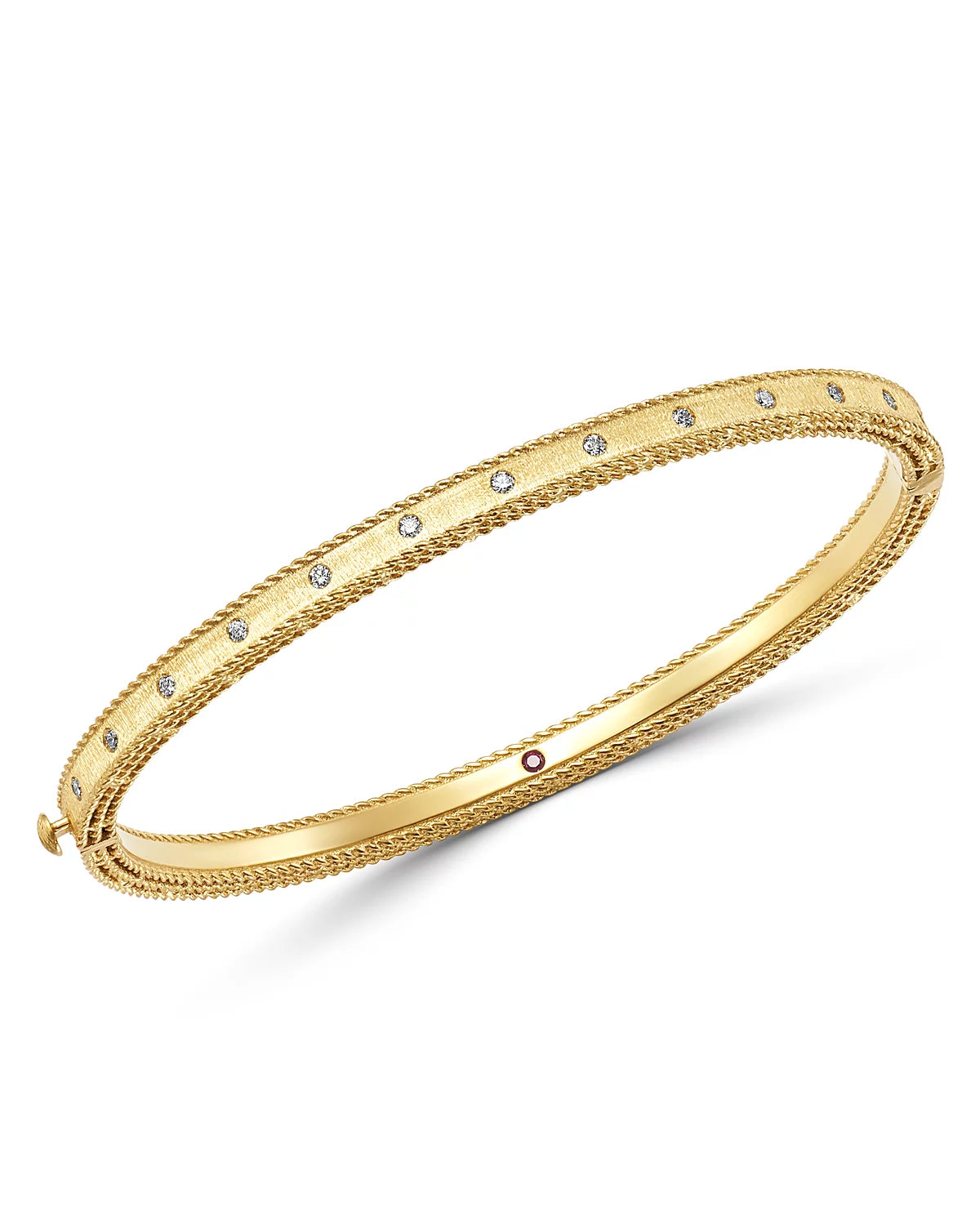 Sylvan's Princess 0.17ct Round Diamonds 3.9mm Bangle Bracelet in 18K Yellow Gold