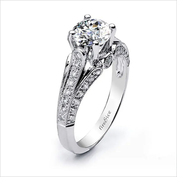 Fire and Ice halo diamond ring